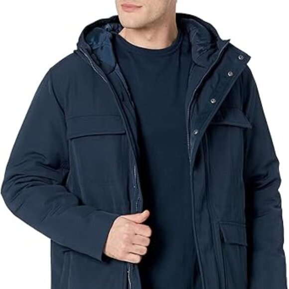 COPY - AMAZON Essentials Men's 2XL Lined Parka Water-Repellent Navy Relaxed-Fit… - Picture 1 of 7